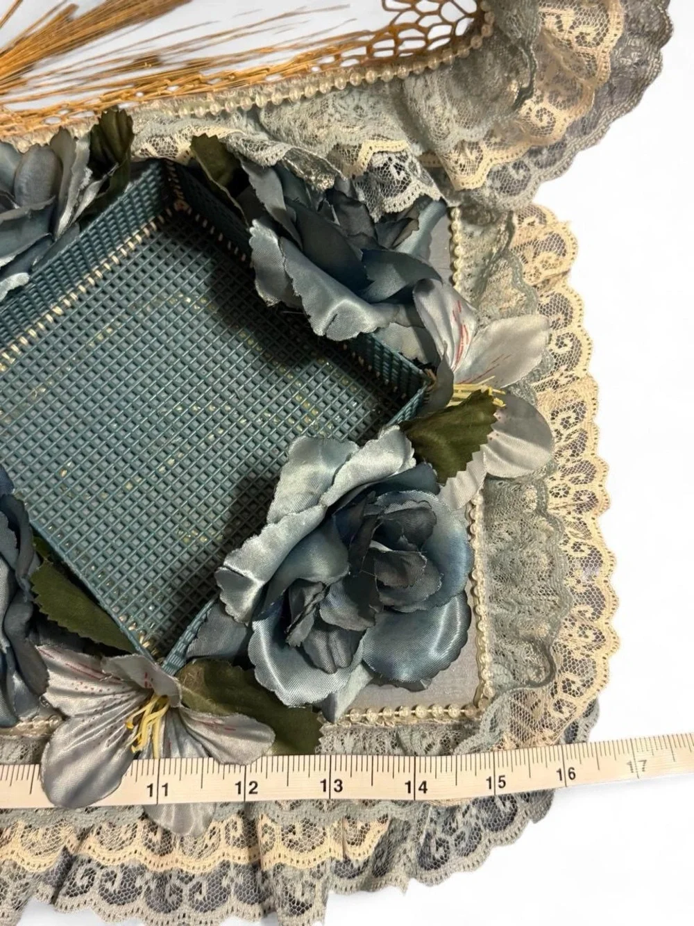 Vintage Blue Victorian Bear Decoration